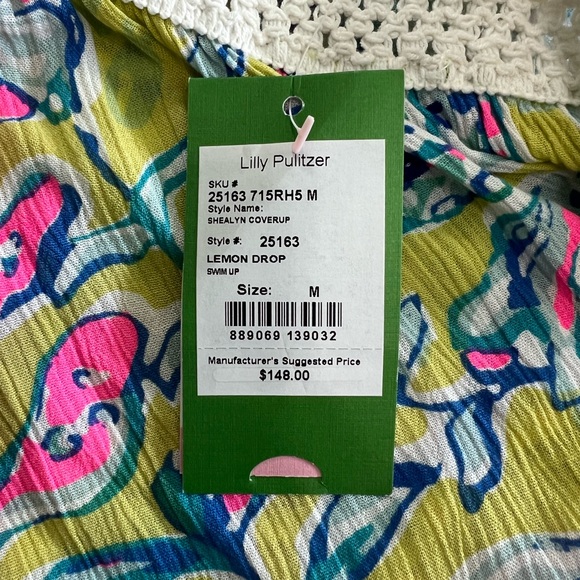NWT Lilly Pulitzer One Arm Shealyn Coverup with Crocheted Trim - Picture 4 of 6